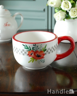 インテリア雑貨 紅茶カップ フランスから届いたおしゃれな食器、コントワール・ドゥ・ファミーユのモーニングカップ（ BLANDINE GRAY）