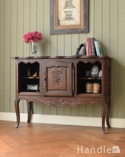 アンティーク家具 アンティークのキャビネット フランスのアンティークサイドボード、猫脚が優雅なキャビネット