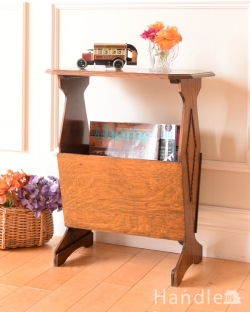 アンティーク家具 マガジンラックおしゃれ アンティークのマガジンラック、サイドテーブルにもなる英国家具