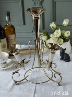アンティーク雑貨 フラワーベース・花瓶アンティーク 英国アンティークのおしゃれな花器、シルバープレートのイパーン