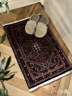 玄関マットに使えるペルシャ絨毯、ザンジャーンのおしゃれな手織りのラグ(m-9331-z)