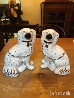 到着予定商品 アンティークオブジェ アンティ―ク　スタッフォードシャーDogs（２個セット）