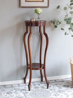 アンティーク家具 プランツスタンド テーパードレッグが美しい英国のアンティーク、高級感漂うマホガニー材のプランツスタンド