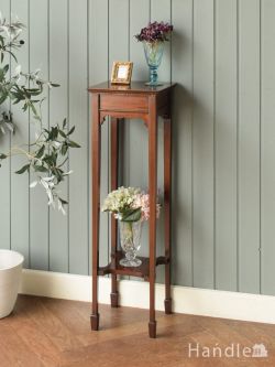 アンティーク家具 プランツスタンド テーパードレッグの美しいアンティーク家具、マホガニー材のおしゃれなプランツスタンド 