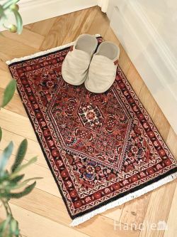 絨毯 ペルシャ絨毯 玄関マットに使えるペルシャ絨毯、ザンジャーンのおしゃれな手織りのラグ