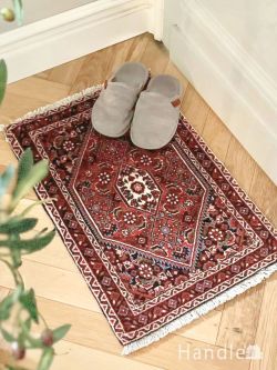 絨毯 ペルシャ絨毯 玄関マットサイズの手結びの絨毯、ザンジャーンのおしゃれなペルシャ絨毯