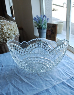 アンティーク雑貨 ケーキスタンド アンティーク 1940年代のアンティーク プレスドグラス