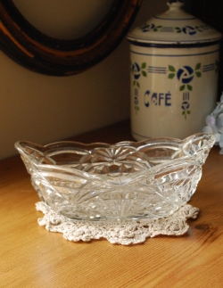 アンティーク雑貨 ケーキスタンド アンティーク 1940年代のアンティーク プレスドグラス