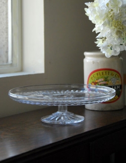 アンティーク雑貨 1940年代のアンティークプレスドグラス(ケーキスタンド)
