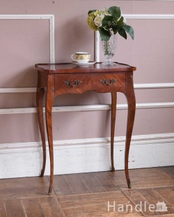 アンティーク家具 アンティークのテーブル 象嵌がとっても美しい・・・英国輸入のアンティークオケージョナルテーブル