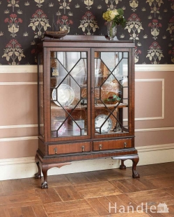 アンティーク家具 アンティークのキャビネット 英国スタイルのアンティーク家具、シノワズリデザインのブックケース 