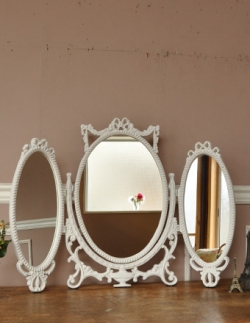 アンティーク雑貨  1930年代のアンティーク スタンドミラー（三面鏡）