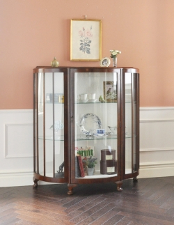 アンティーク家具 アンティークのキャビネット 英国アンティーク家具のショーケース、上品なガラスキャビネット（飾り棚）