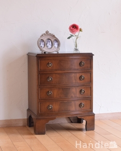 アンティーク家具 アンティークのチェスト マホガニー材のベットサイドチェスト、イギリスのアンティーク輸入家具