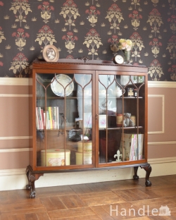 アンティーク家具 アンティークのキャビネット 鍵がかかるブックケース（書庫）、イギリス入荷のアンティーク家具