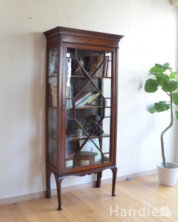 アンティーク家具 アンティークのキャビネット 素敵なアンティークの英国インテリア、シノワズリーのディスプレイキャビネット（飾り棚）