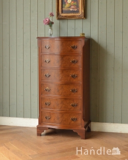 アンティーク家具 アンティークのチェスト 高級材を贅沢に使用したアンティーク家具、６杯引き出し付きのチェストオブドロワーズ 