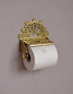 住宅用パーツ 洗面・トイレ 真鍮製クラシカルなペーパーホルダー （ゴールド）