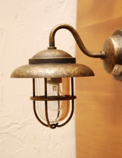照明・ライティング ウォールライト・ウォールランプ 真鍮製ウォールブラケット（外灯・アンティーク色）（電球セット）