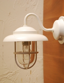 照明・ライティング ウォールライト・ウォールランプ 真鍮製ウォールブラケット（外灯・ホワイト）（電球セット）