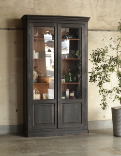 アンティーク家具 アンティークのキャビネット アンティークのフレンチ収納家具、大きなガラスが入ったキャビネット