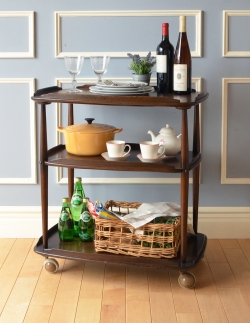 アンティーク家具 アンティークのワゴン・トローリー 北欧デザインのアンティーク家具、落ち着いたカラーのアーコールのトローリー(ワゴン)