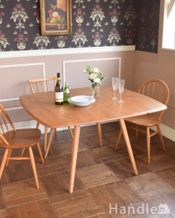 アンティーク家具 アンティークのテーブル 3パターンのサイズ展開可能、ヴィンテージのアーコールドロップリーフテーブル