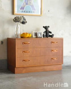 G-PLANの3段チェスト、北欧スタイルに似合うチーク材の家具