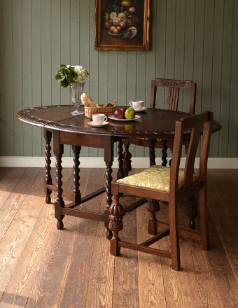 1930年代のアンティーク ゲートレッグテーブル (m-272-f)