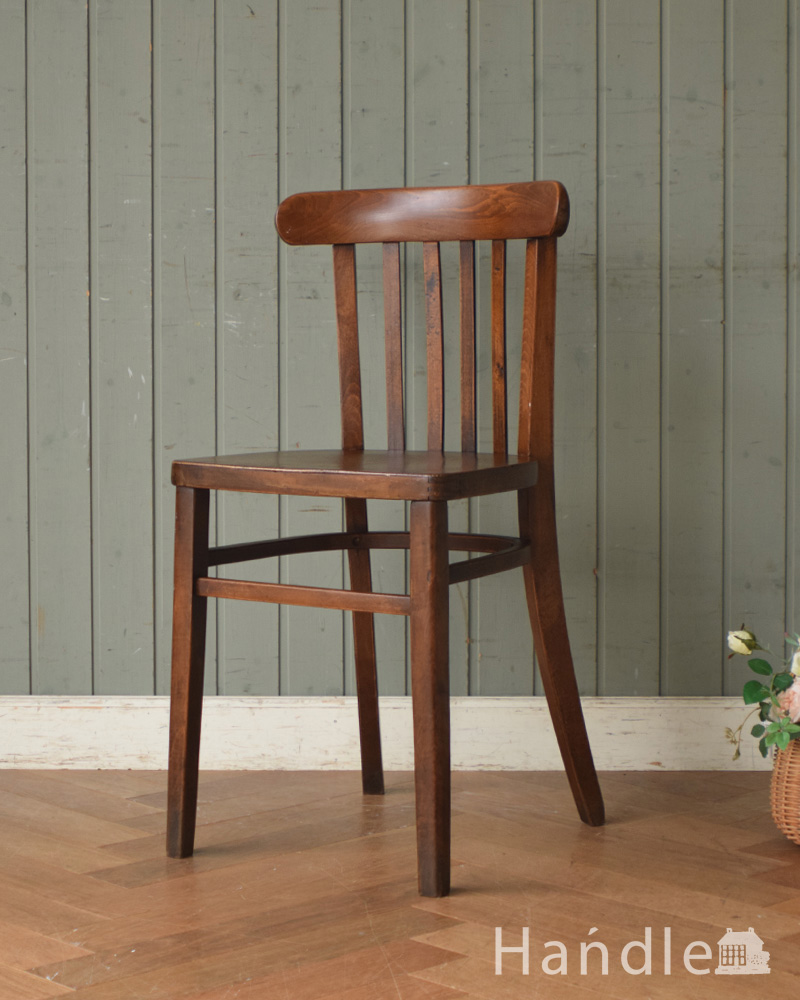 アンティーク英国の椅子、背もたれのカーブがキレイなベントウッドチェア (m-401-c)