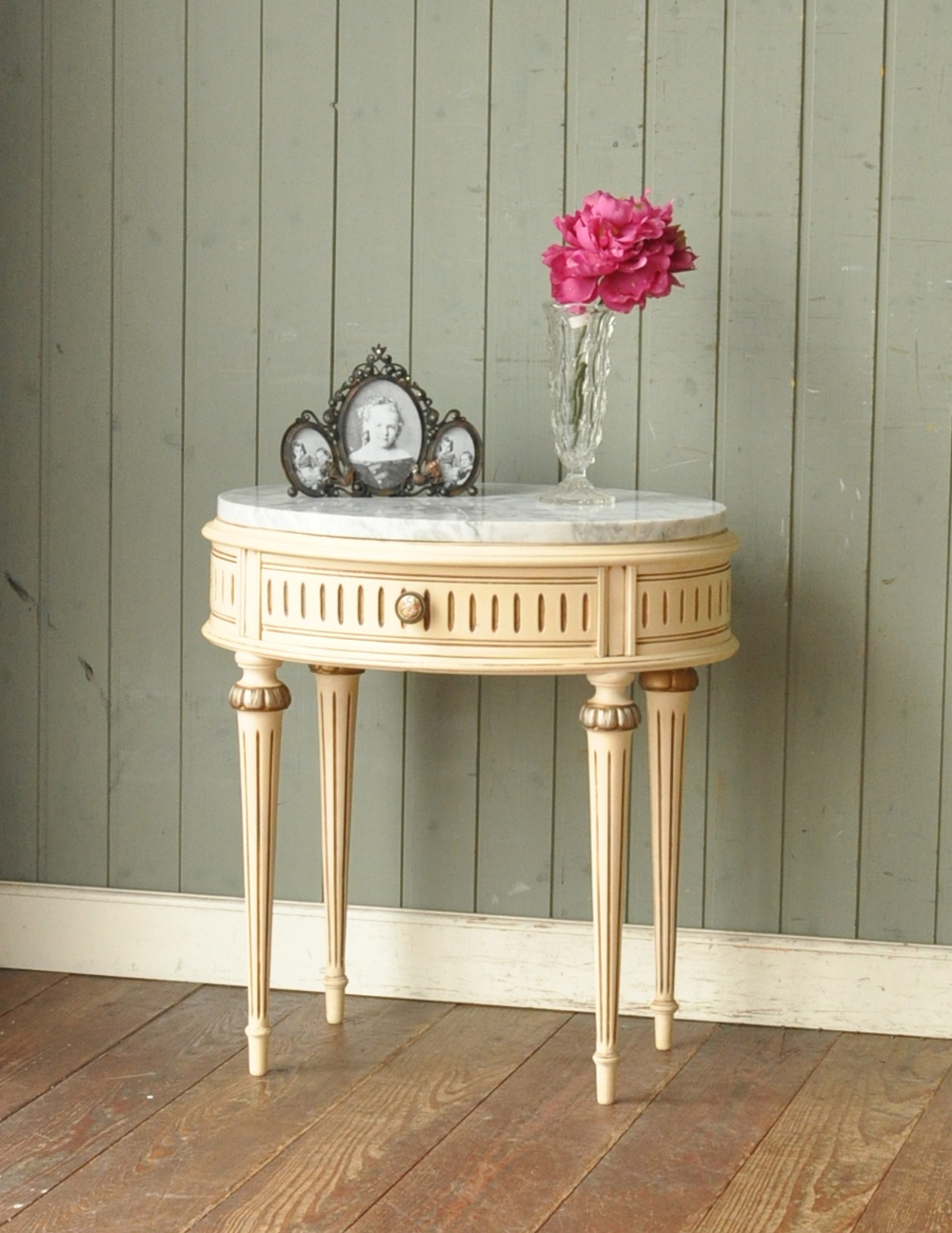 アンティーク天然大理石フレンチテーブル