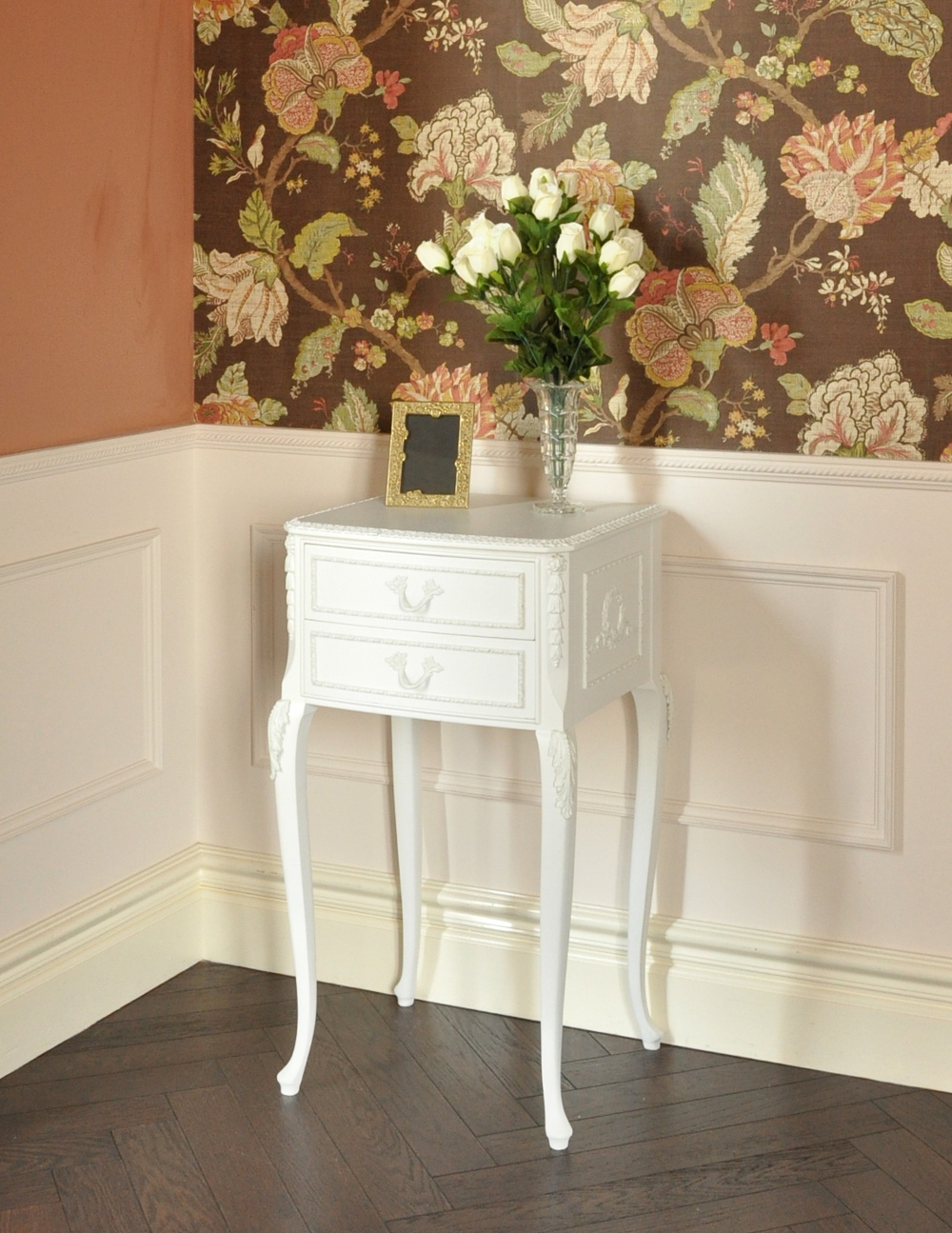 アンティークペイント家具、フランスのスラリとした脚のサイドチェスト (m-439-f)