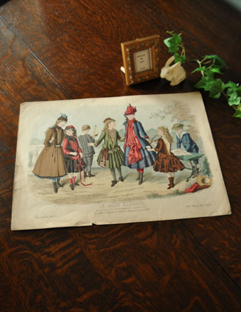 1940年代のアンティーク 絵画（ファッション） (m-679-z)