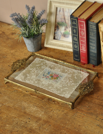 1940年代のアンティーク プチポワン トレイ (m-895-z)