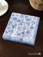 英国バーレイ社のナプキン、ブルーリーガルピーコックのペーパーナプキン(スクエアタイプ)