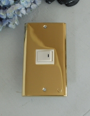 真鍮のスイッチカバー、電気スイッチプレート（シングルタイプ）