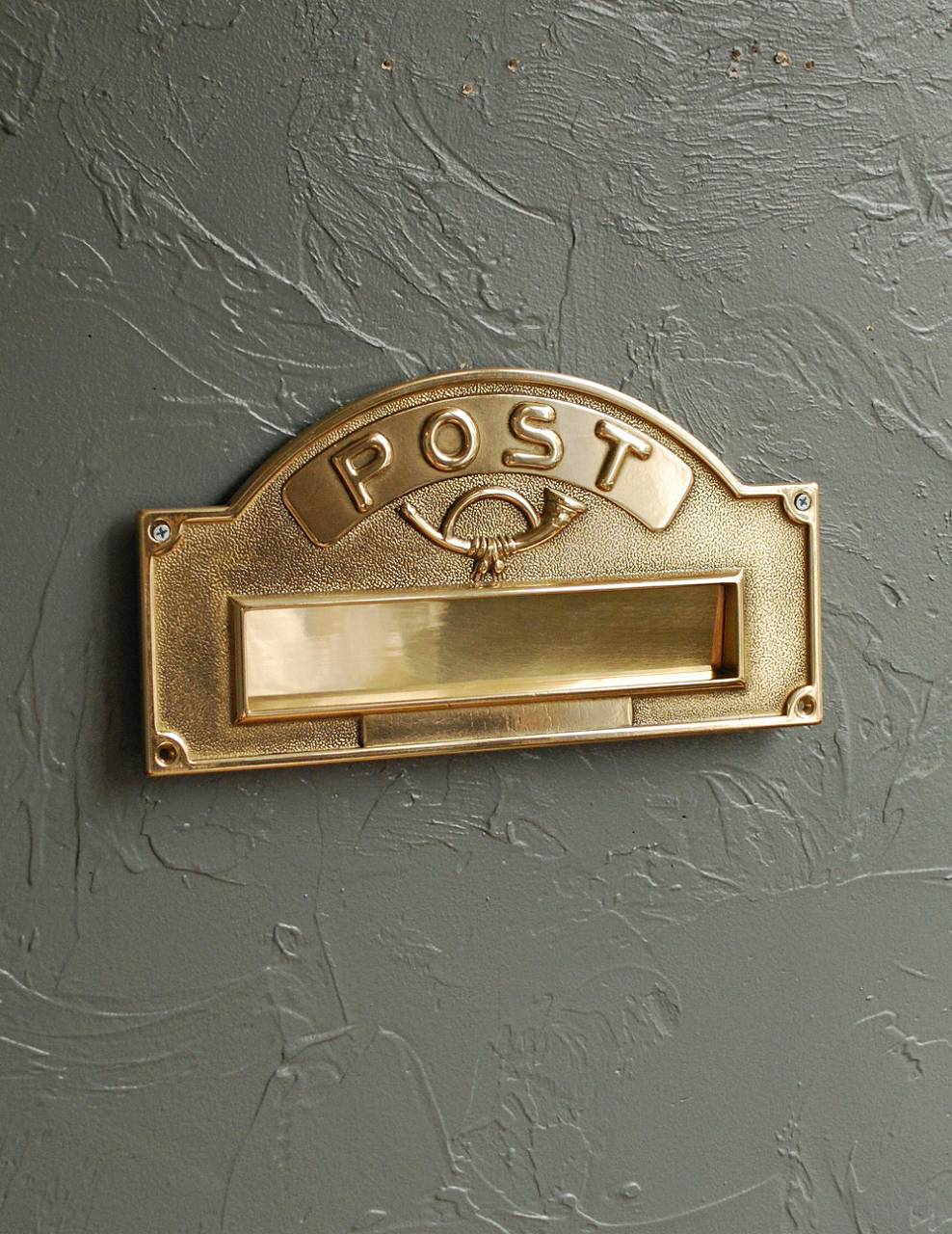 真鍮製、郵便ポスト受け口 (n15-023)