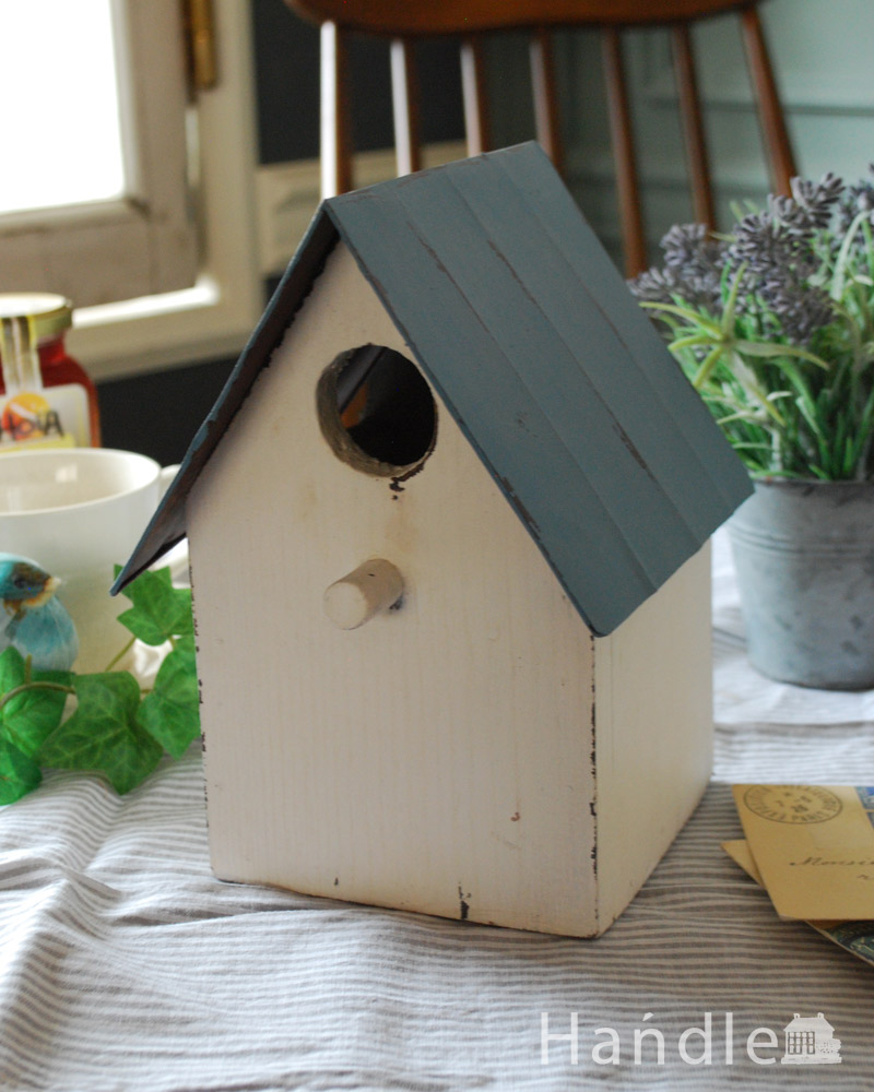 バードハウス型小物入れ、お庭のデコレーションにもオススメ（小鳥の巣箱） (n18-254)