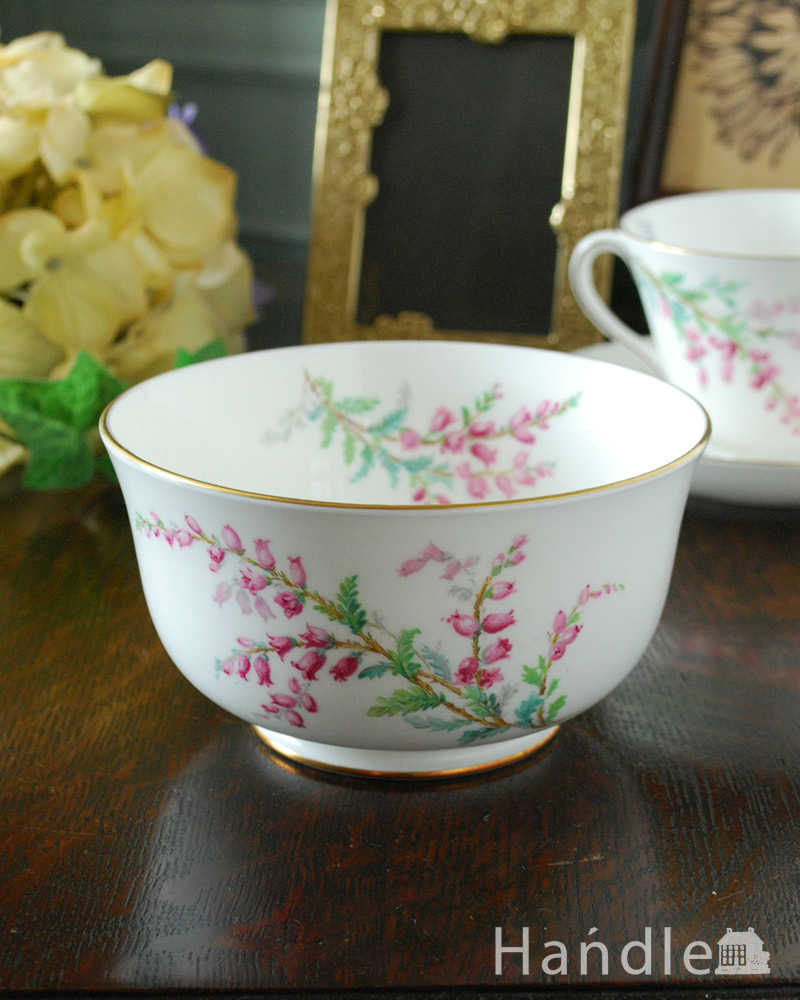 ヒースの花がデザインされたアンティークシュガーポット（Bell Heather） (d-1491-z)