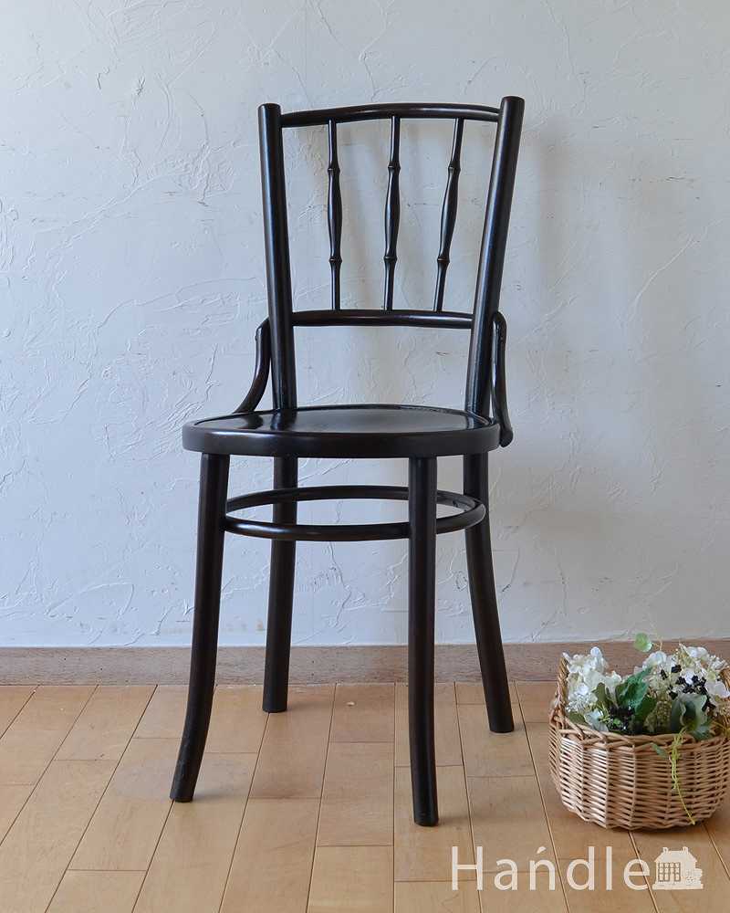 伝統的なアンティークの英国椅子、バンブー背もたれがお洒落なベントウッドチェア (q-245-c)
