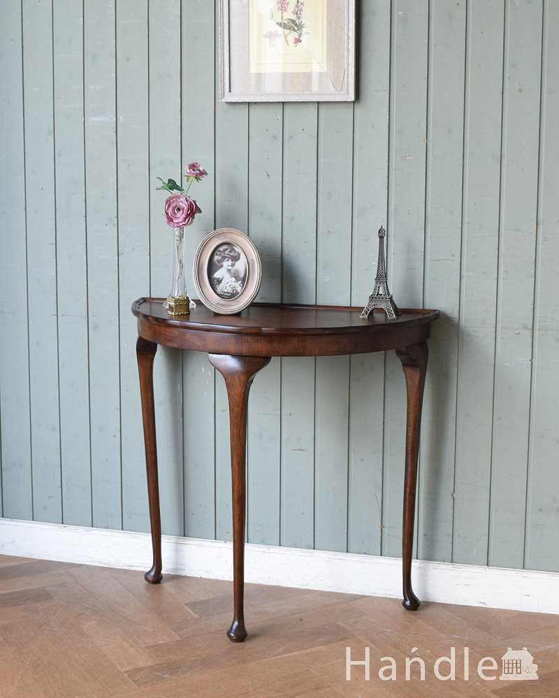 英国のアンティーク家具、美しいウォルナット材のコンソールテーブル (q-1281-f)