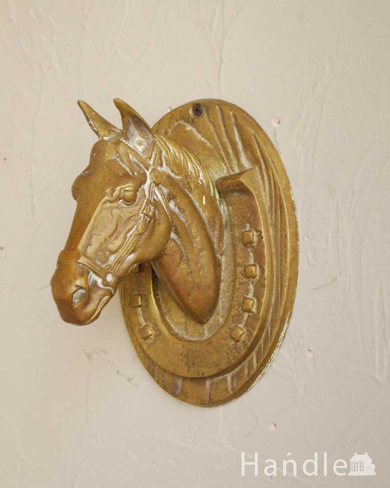 英国で見つけた真鍮で出来たアンティークのオーナメント（馬） (d-1528-z)