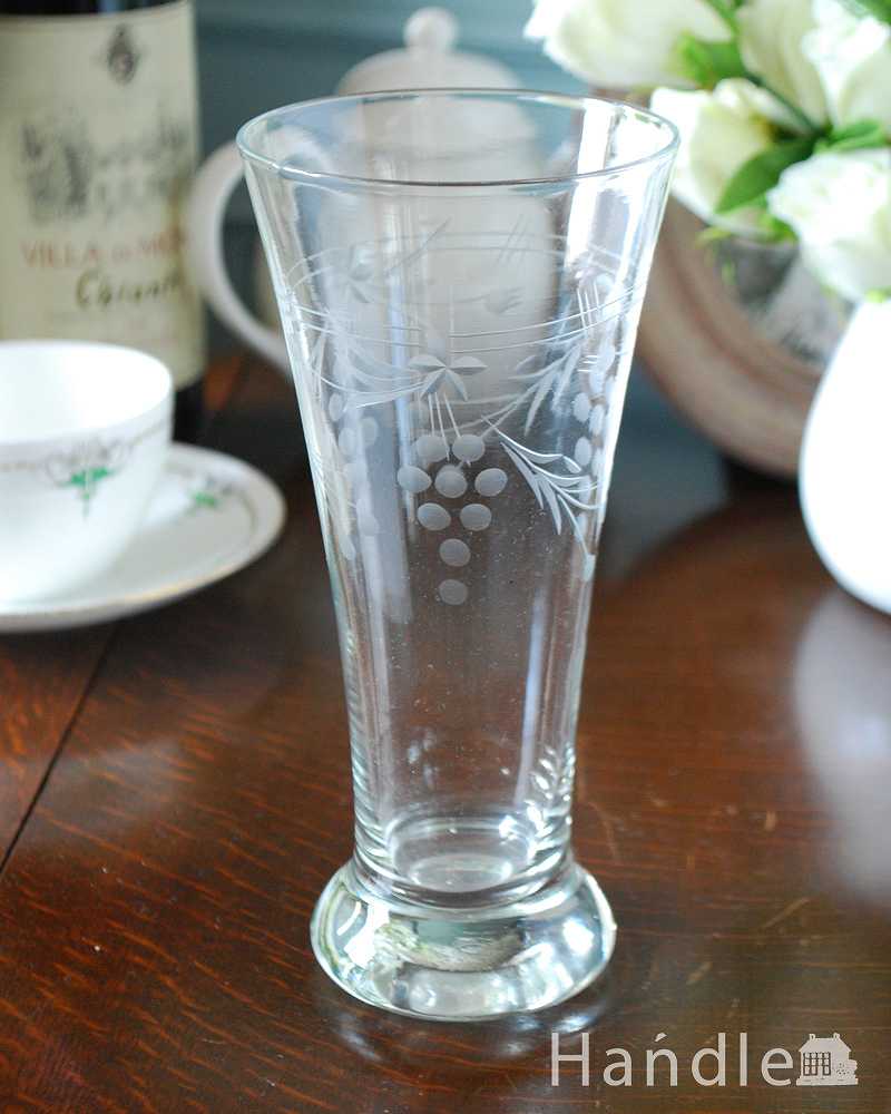 【グラス祭り】プレスガラスの花瓶　ぶどう