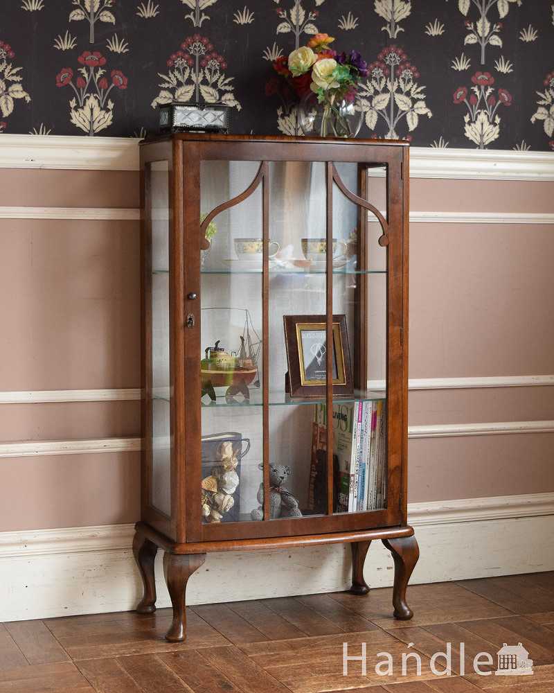 英国スタイルのアンティーク家具、キレイなガラスキャビネット (q-1432-f)