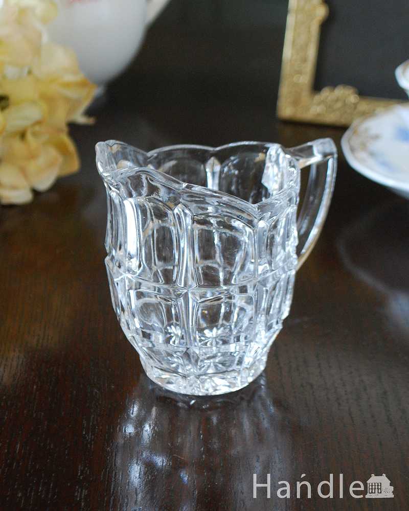 アンティーク プレスドグラス 、ティータイムが楽しくなるガラスのミルクポット (pg-5329)
