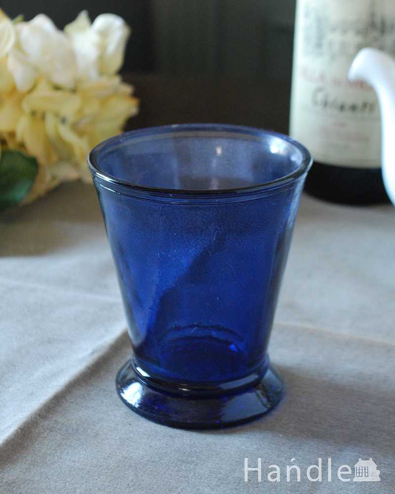 青いガラスグラス (n18-276)