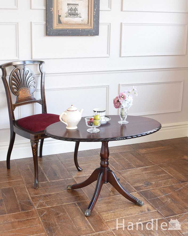 英国アンティーク家具、オーバルの天板が美しいコーヒーテーブル (k-2159-f)