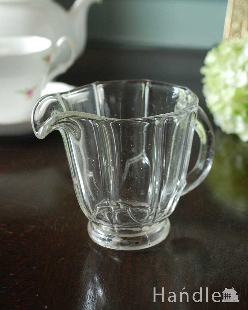 アンティーク プレスドグラス 、ティータイムが楽しくなるガラスのミルクポット (pg-5552)