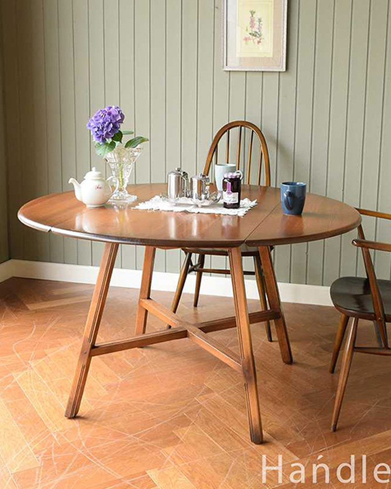 北欧の老舗メーカーアーコール社のダイニングテーブル、アンティークの伸張式家具 (k-2165-f)