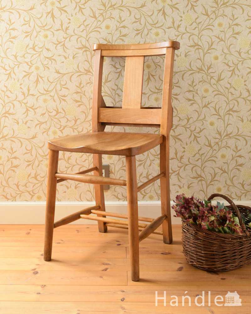英国輸入のアンティーク椅子、聖書ボックス付きのチャーチチェア （チャペルチェア） (k-1501-c)